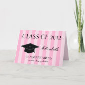Grußkarte des Uni-Abschlusses — Rosa Karte (Vorderseite)
