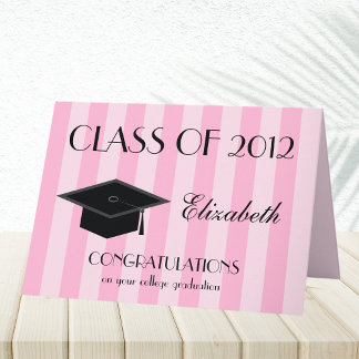 Grußkarte des Uni-Abschlusses — Rosa Karte