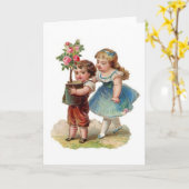 Grußkarte des viktorianischen Muttertags. Karte (Gelbe Blume)