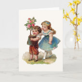 Grußkarte des viktorianischen Muttertags. Karte (Gelbe Blume)