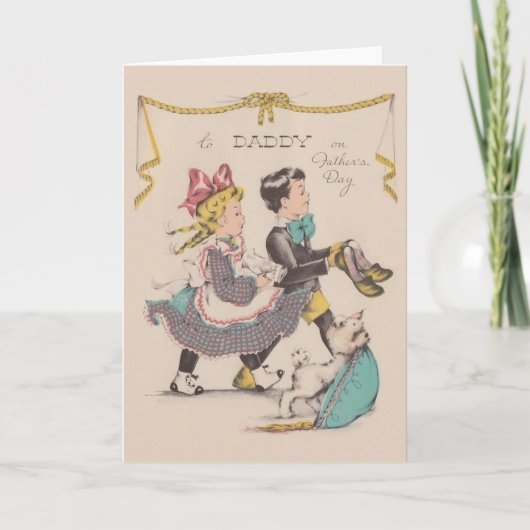 Grußkarte des Vintagen Vaters Karte (Vorderseite)