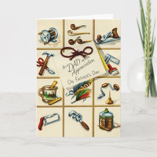 Grußkarte des Vintagen Vaters Vatertag Karte (Vorderseite)