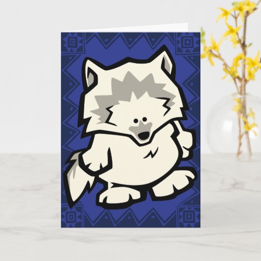 Grußkarte des Wildlife Wolf Puzzles Karte (Gelbe Blume)