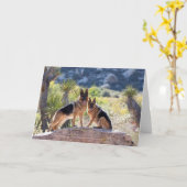 Grußkarte Deutscher Hirten im Roten Felsen Canyon Karte (Gelbe Blume)