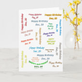 Grußkarte Dezember, 20 Geburtstag Karte (Gelbe Blume)