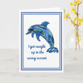 Grußkarte Dolphin Sprichwort Ich bedauere Karte (Gelbe Blume)