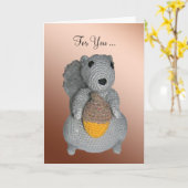 Grußkarte - Eichhörnchen mit Acorn Karte (Gelbe Blume)