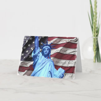 Grußkarte/Einladung Flagge & Freiheitsstatue Karte