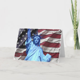 Grußkarte/Einladungsflagge & Freiheitsstatue Karte