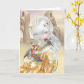 Grußkarte "Engel bei der Abtei von Glastonbury" Karte (Gelbe Blume)