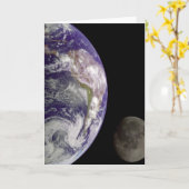 Grußkarte Erde und Mond Karte (Gelbe Blume)