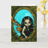 Grußkarte "Fairy in My Window" Karte (Gelbe Blume)