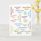 Grußkarte Februar, 25 Geburtstag Karte (Gelbe Blume)