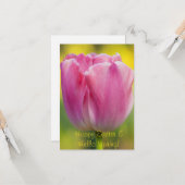 Grußkarte Federpink Tulip Karte (Vorderseite/Rückseite Beispiel)