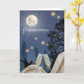 Grußkarte 'Feier unter Mondlicht' zum Falten Karte (Gelbe Blume)