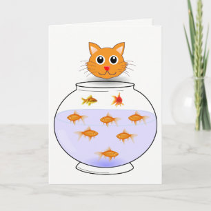 Grußkarte Fisch Katzen Karte