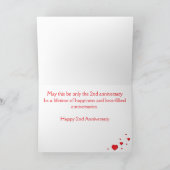 Grußkarte - Floating Hearts - 2. Jahrestag Karte (Innenseite)