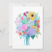 Grußkarte, florale Aquarellfarbe, innen leer Dankeskarte (Vorderseite)