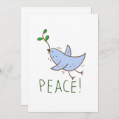 Grußkarte, Frieden wünschen. Taube Frieden Einladung (Vorne/Hinten)