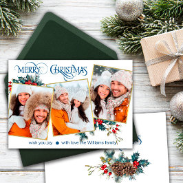 Grußkarte Frohe Weihnachten mit 3 Fotos Ankündigung