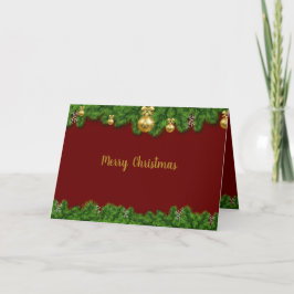 Grußkarte Frohe Weihnachtsgarten Rot & Grün Karte