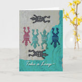 Grußkarte, Frösche und Wasser für das Leap Year Karte (Gelbe Blume)