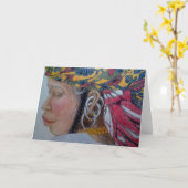 Grußkarte "Fulani Woman" Karte (Gelbe Blume)