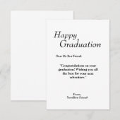 Grußkarte für Abschluss Dankeskarte (Vorne/Hinten)