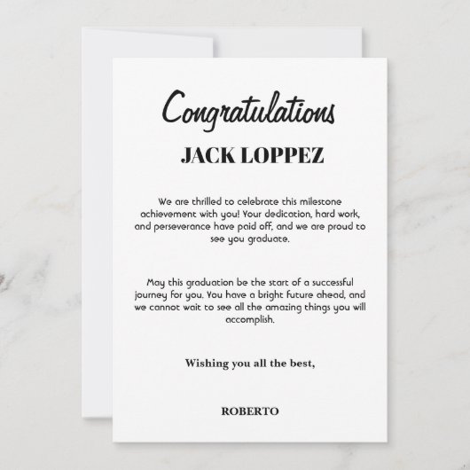 Grußkarte für Abschluss Dankeskarte (Vorderseite)