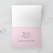 Grußkarte für Abschluss der High School — Rosa Karte (Innenseite)