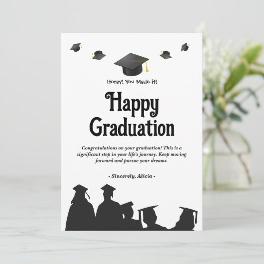 Grußkarte für Abschluss Feiertagskarte (Stehend Vorderseite)