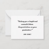 Grußkarte für Abschluss Mitteilungskarte (Rückseite)