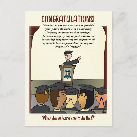 Grußkarte für Absolventen Postkarte (Vorderseite)