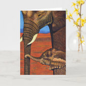 Grußkarte für afrikanische Elefanten Karte (Gelbe Blume)