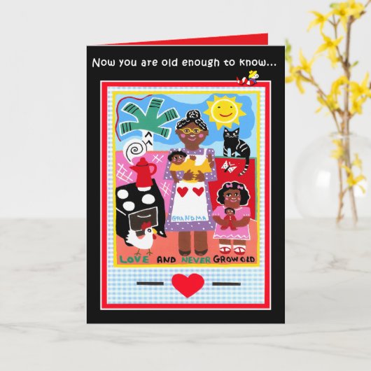 Grußkarte für afroamerikanische Geburtstage Karte (Gelbe Blume)