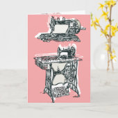 Grußkarte für antike Nähmaschine Karte (Gelbe Blume)
