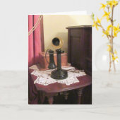 Grußkarte für antikes Telefon Karte (Gelbe Blume)