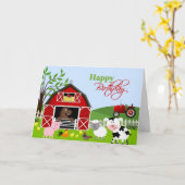 Grußkarte für Barnyard Farm Animals Karte (Gelbe Blume)