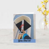 Grußkarte für Cap and Diploma Grad Karte (Gelbe Blume)