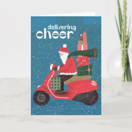 Grußkarte für Cheer Santa Scooter Karte