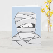 Grußkarte für Creepy Mummy Kids Halloween Karte (Gelbe Blume)