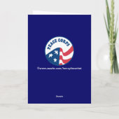 Grußkarte für das Friedenskorps Karte (Rückseite)