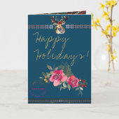 Grußkarte für das Happy Holidays Boho Business-Log Karte (Gelbe Blume)