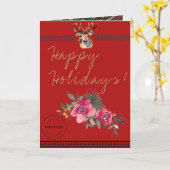 Grußkarte für das Happy Holidays Boho Business-Log Karte (Gelbe Blume)