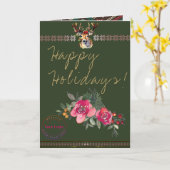 Grußkarte für das Happy Holidays Boho Business-Log Karte (Gelbe Blume)