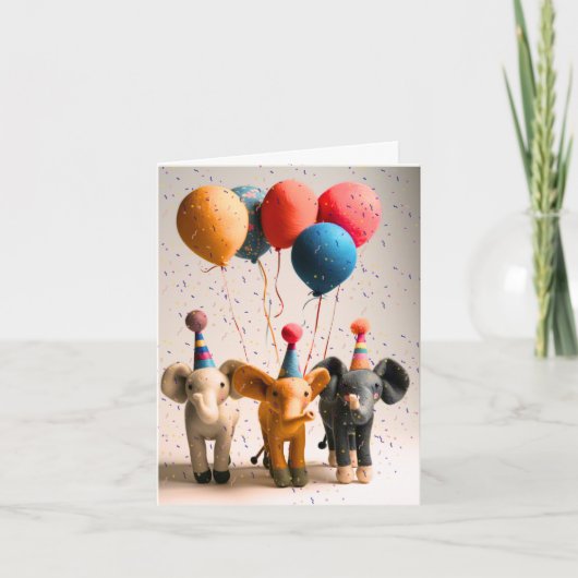 Grußkarte für das Party eines Elefanten Karte (Vorderseite)