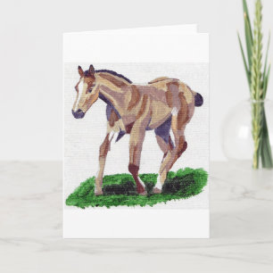 Grußkarte für das Pferdefohlen im Buckskin-Viertel Karte