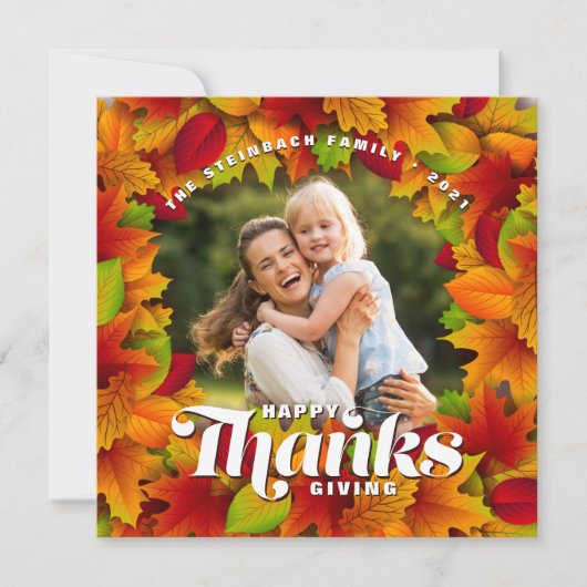 Grußkarte für das Thanksgiving-Foto Karte (Vorderseite)