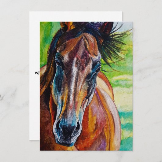 Grußkarte für das Wilde Feuerpferd (Vorne/Hinten)