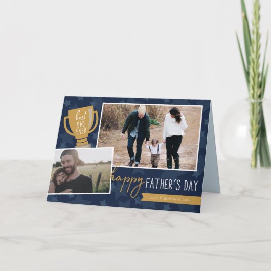 Grußkarte für den besten Vater Award Foto Karte (Vorderseite)